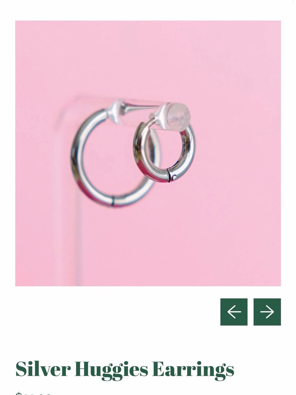 Set of two Silver Huggie Hoop Earrings